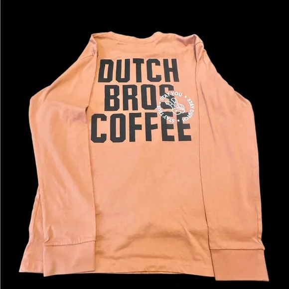 Dutch Bros Orange and Black Long Sleeve Tee Stay True Stay You Stay Dutch DB - Picture 5 of 9